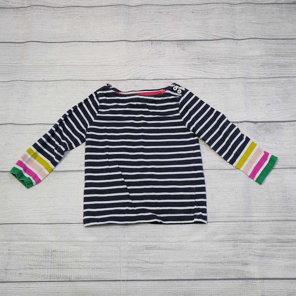 2/3 Boden Navy/Rainbow Stripe Long Sleeve Tee